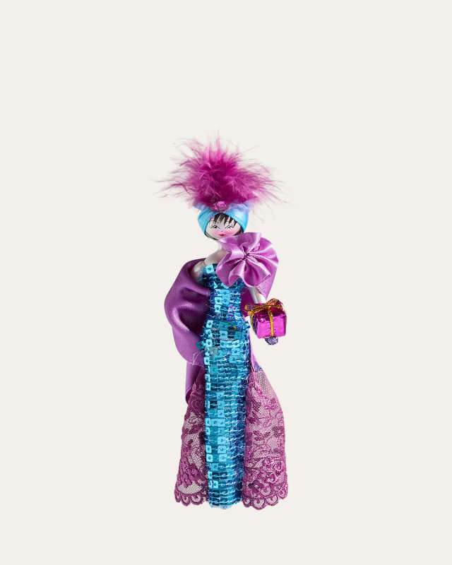 Fashionista in Sequined Gown Christmas Ornament